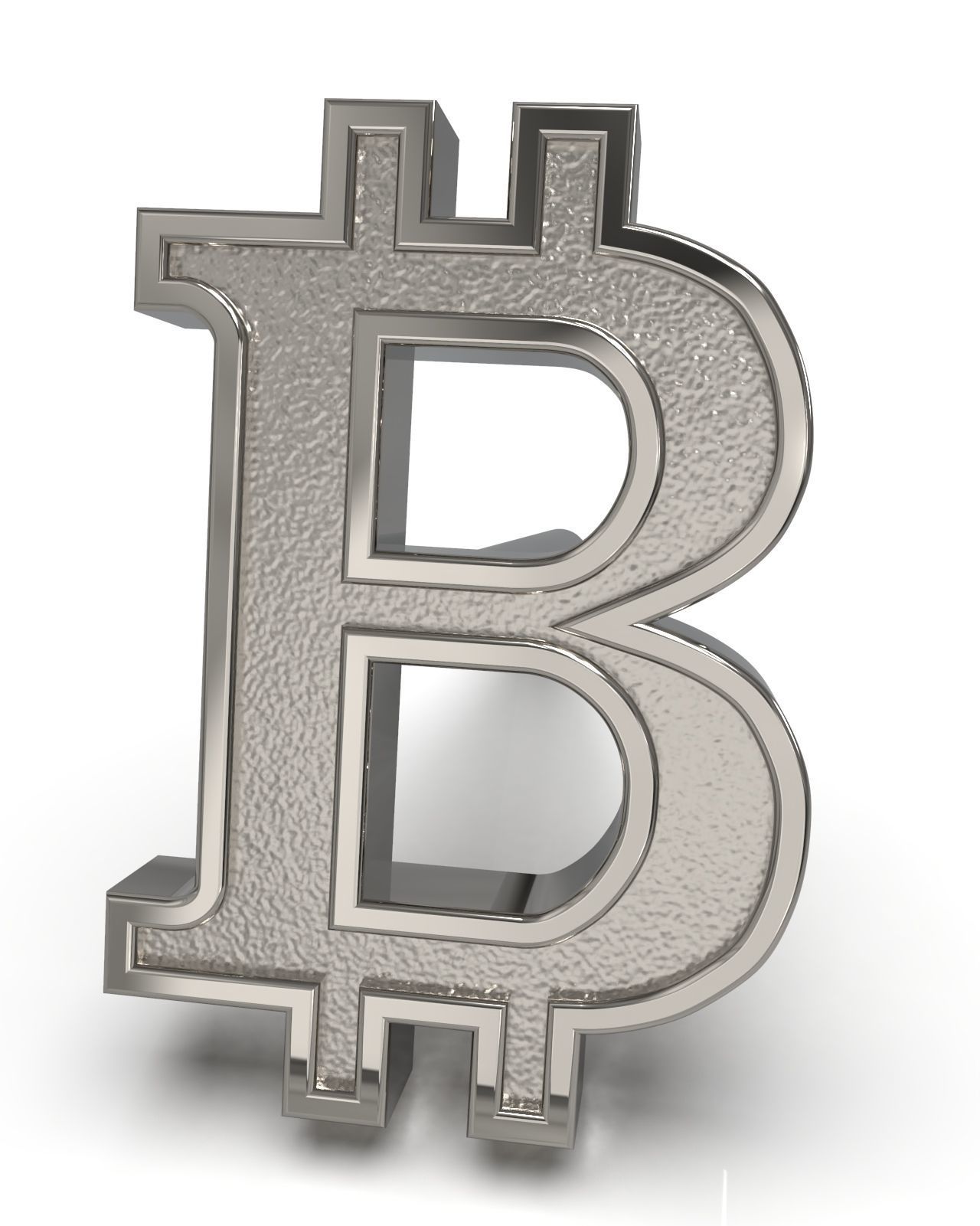 Bitcoin framed stud earring enamel ready 3D print model_12