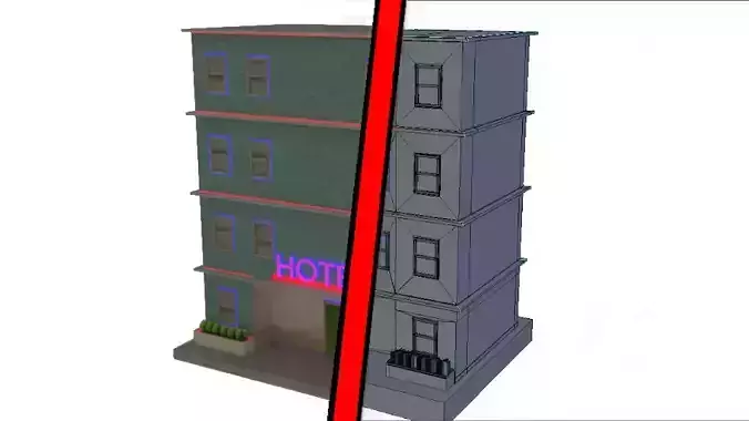 Neon Apartment Building