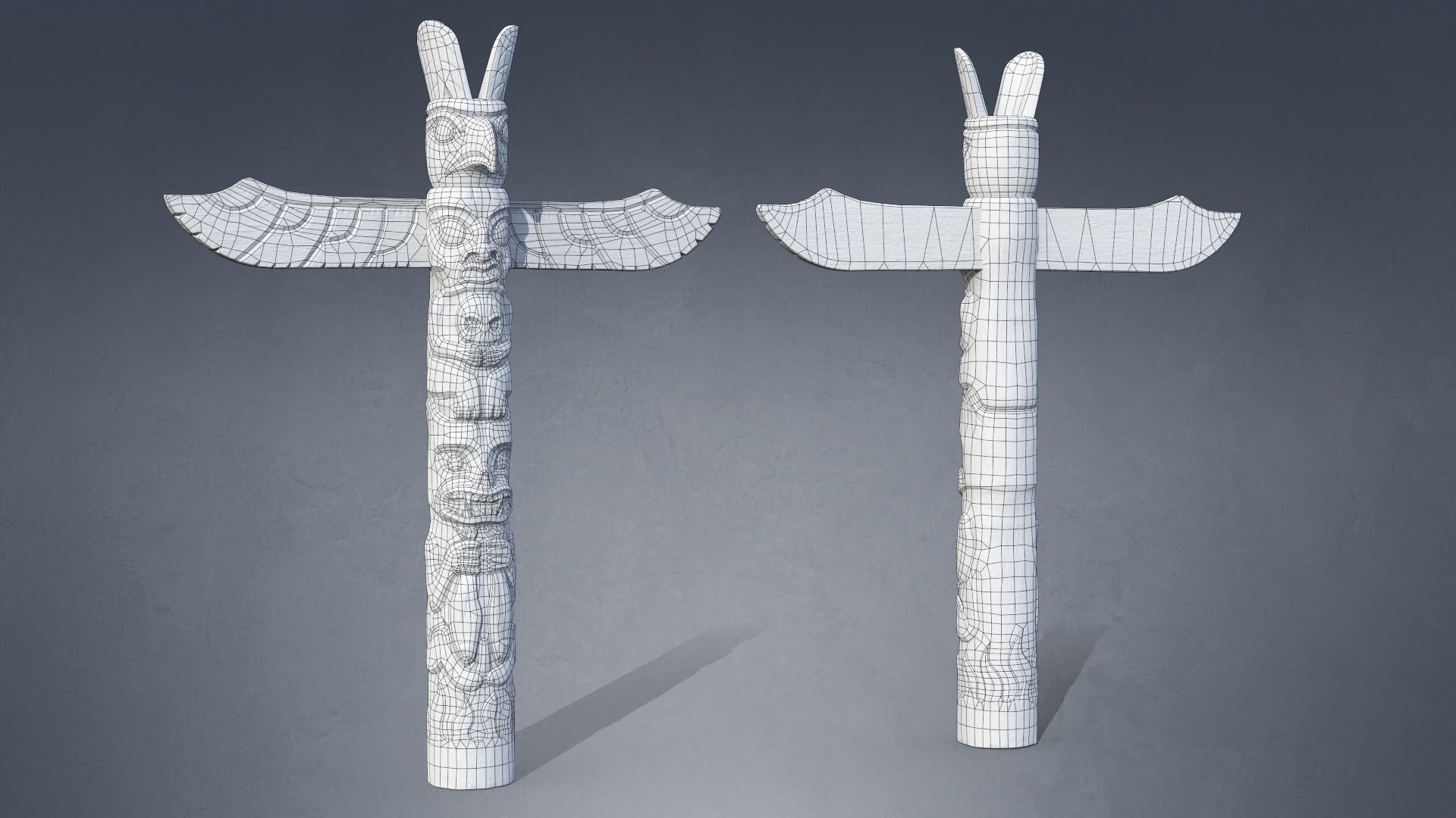 Totem Pole PBR Low-poly 3D model_8