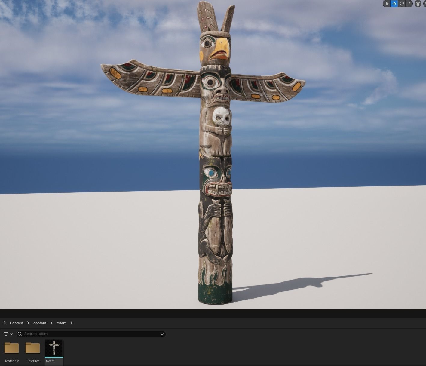Totem Pole PBR Low-poly 3D model_7