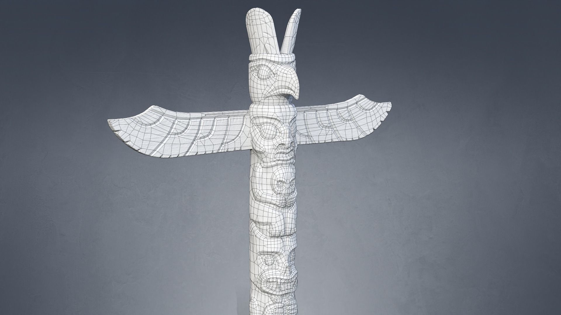 Totem Pole PBR Low-poly 3D model_9