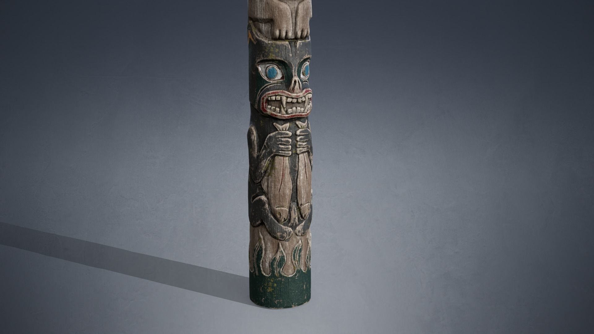 Totem Pole PBR Low-poly 3D model_6