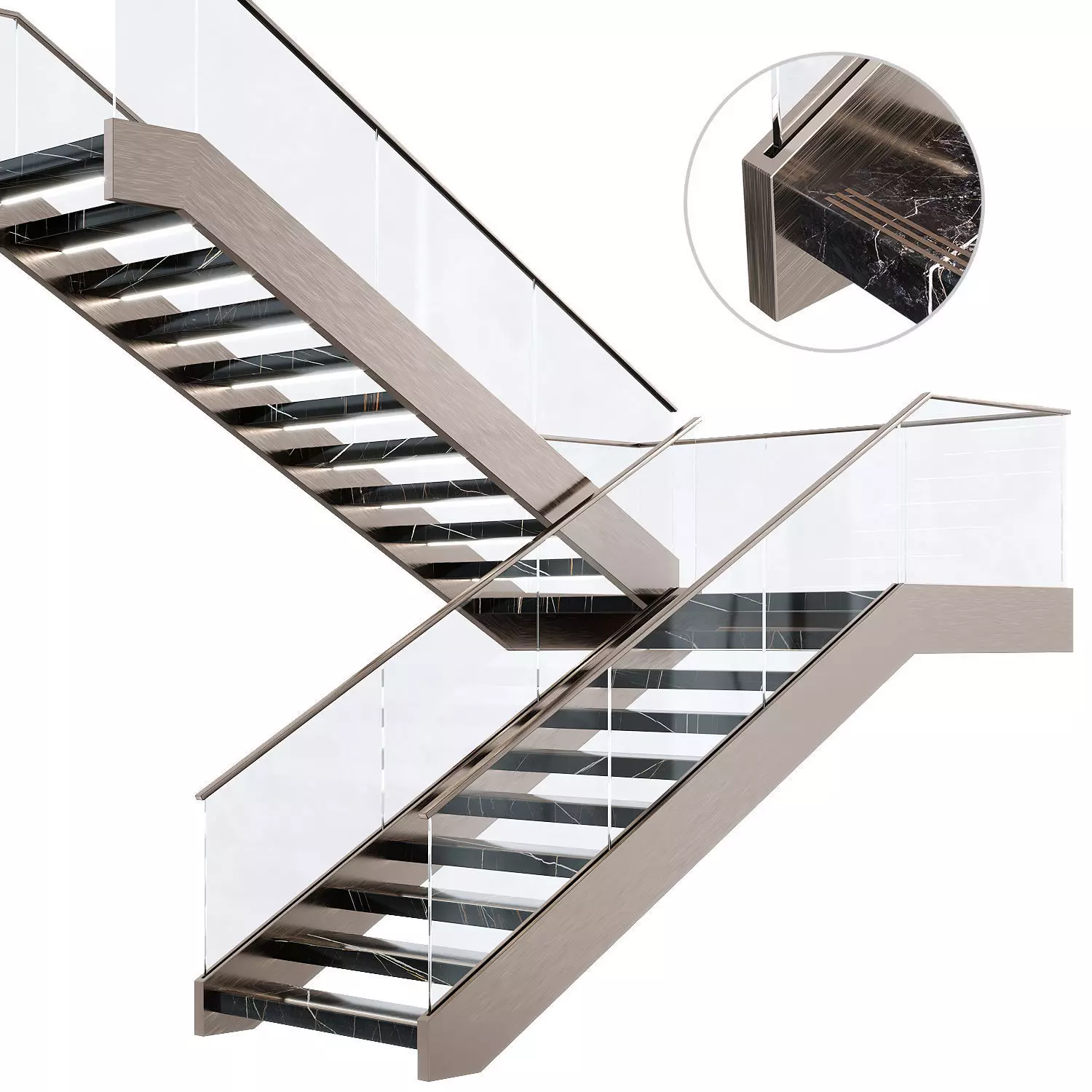 Modern luxury staircase 3 3D model_0