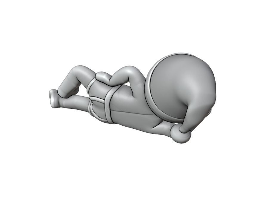 Santa in underwear 3D print model_2