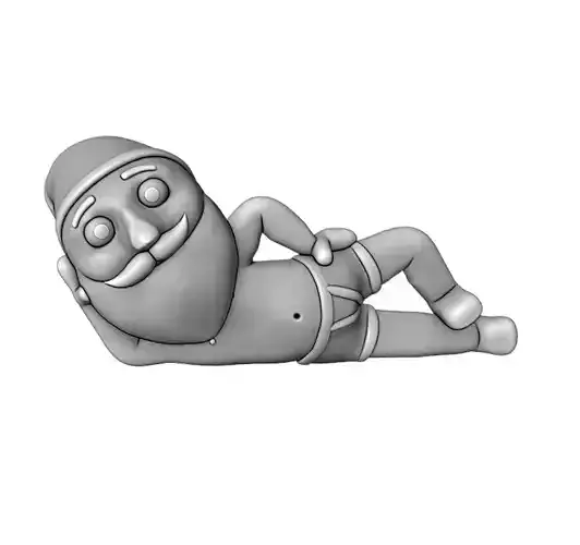 Santa in underwear 3D print model