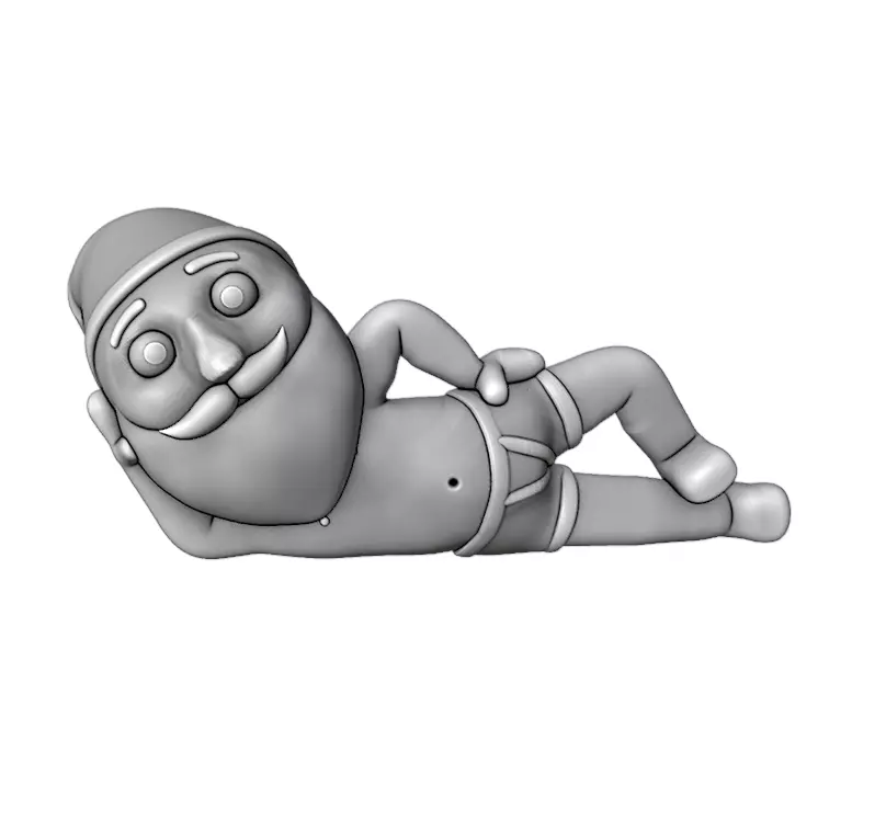 Santa in underwear 3D print model_0