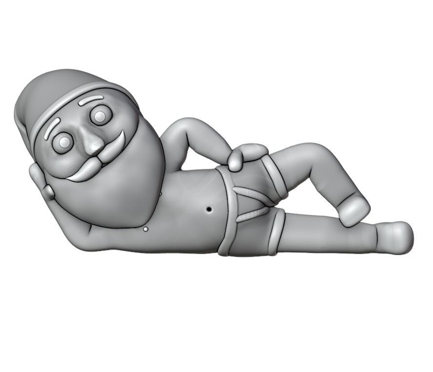 Santa in underwear 3D print model_3