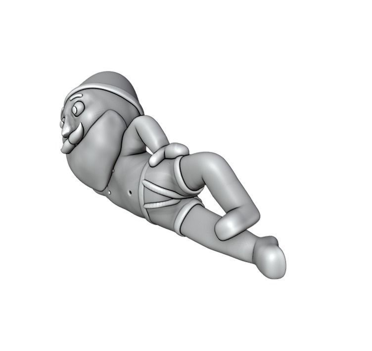 Santa in underwear 3D print model_1