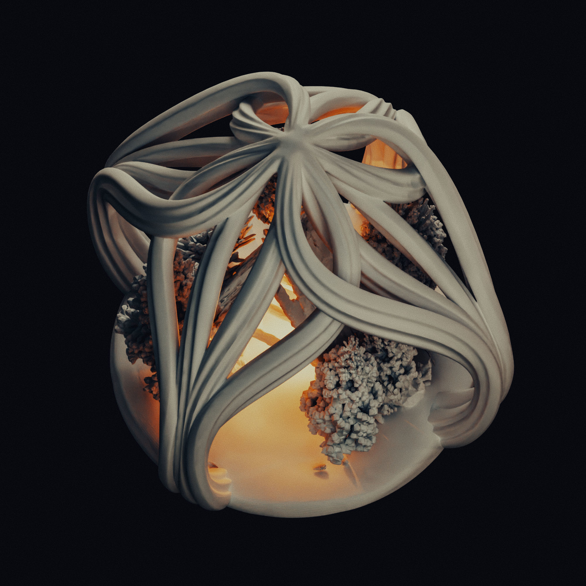 CHRISTMAS ORNAMENT AND LED GARLAND LAMPSHADE 3D print model_3