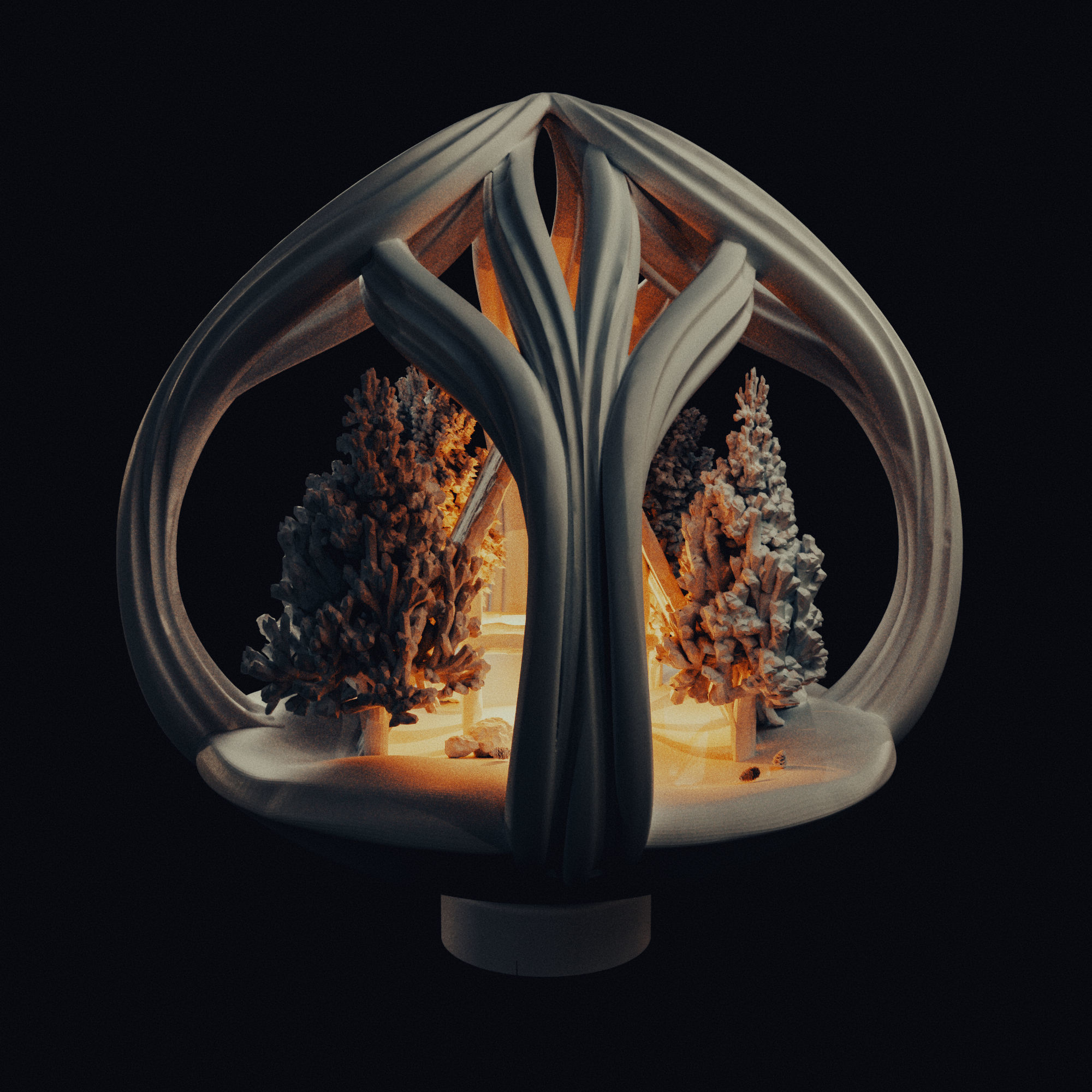 CHRISTMAS ORNAMENT AND LED GARLAND LAMPSHADE 3D print model_2