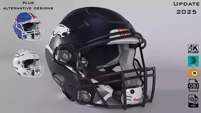 DENVER BRONCOS Helmet Football AFC WEST PBR updated 2025 3D model