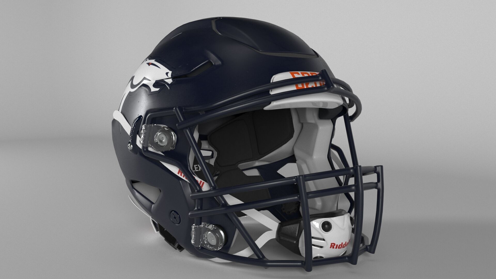 DENVER BRONCOS Helmet Football AFC WEST PBR updated 2025 3D model_4