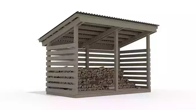 Firewood Shed - 6x12 - with Logs
