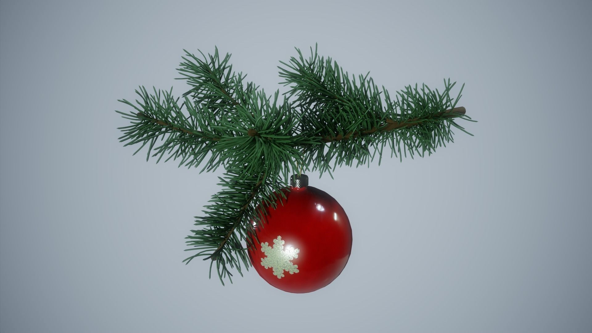 Christmas tree with toys Low-poly 3D model_6