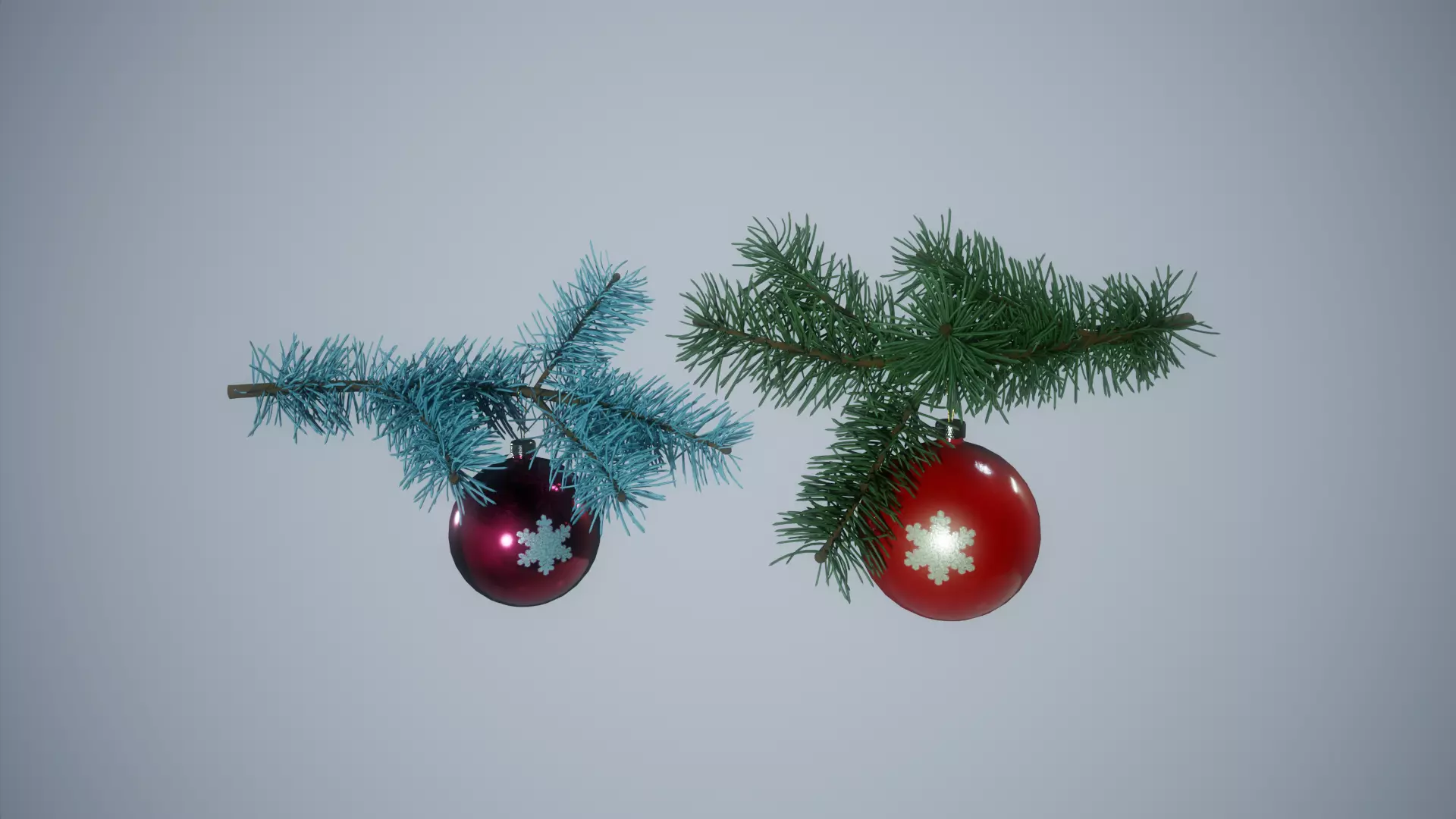 Christmas tree with toys Low-poly 3D model_0