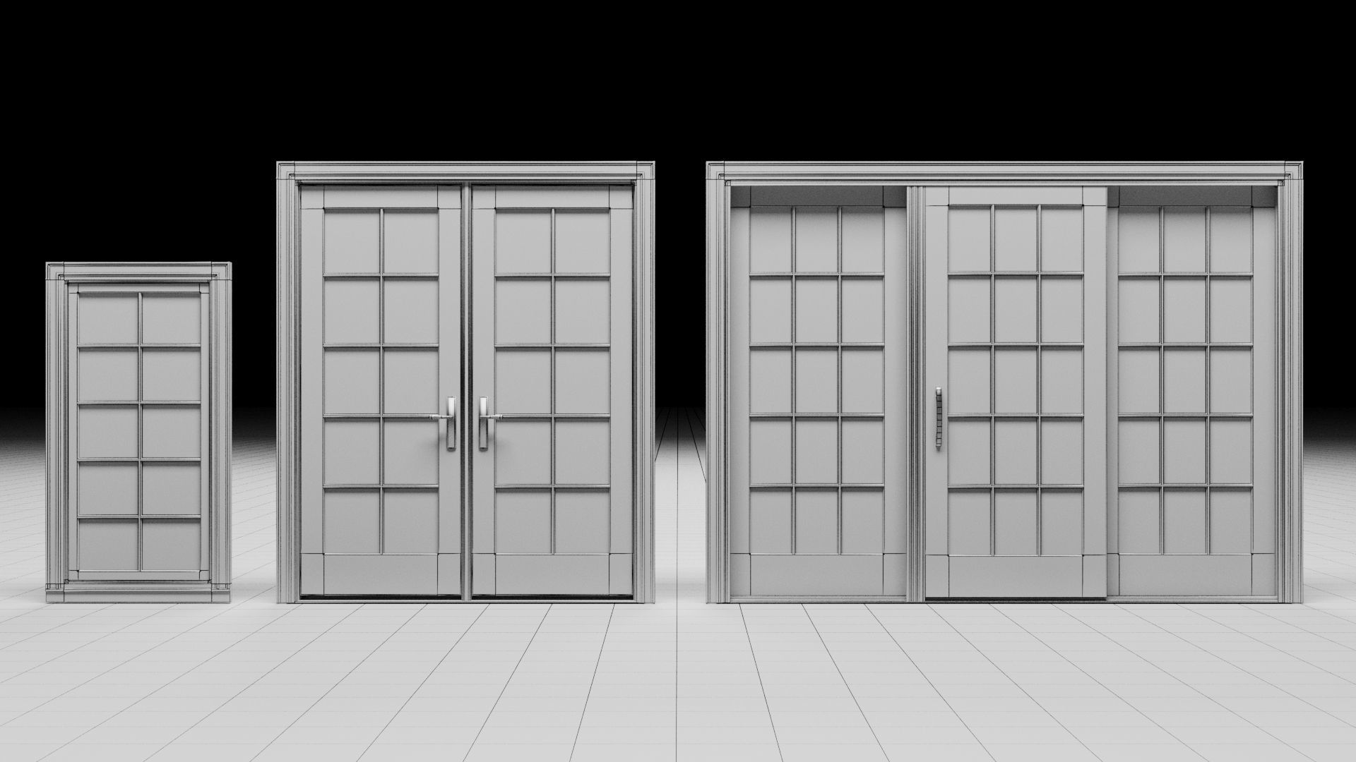 Door Window Set 3D model_7