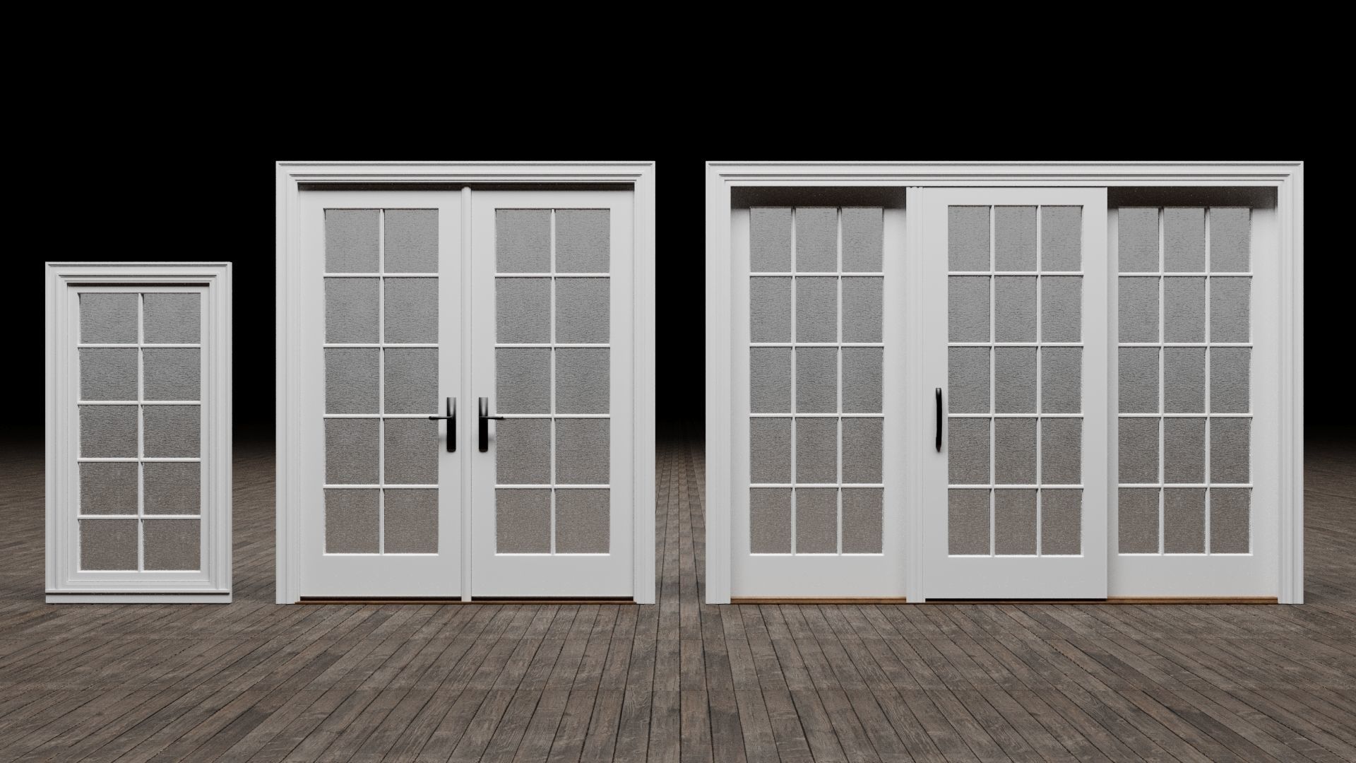 Door Window Set 3D model_1