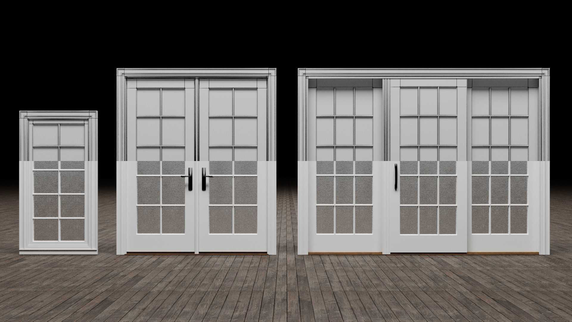 Door Window Set 3D model_6
