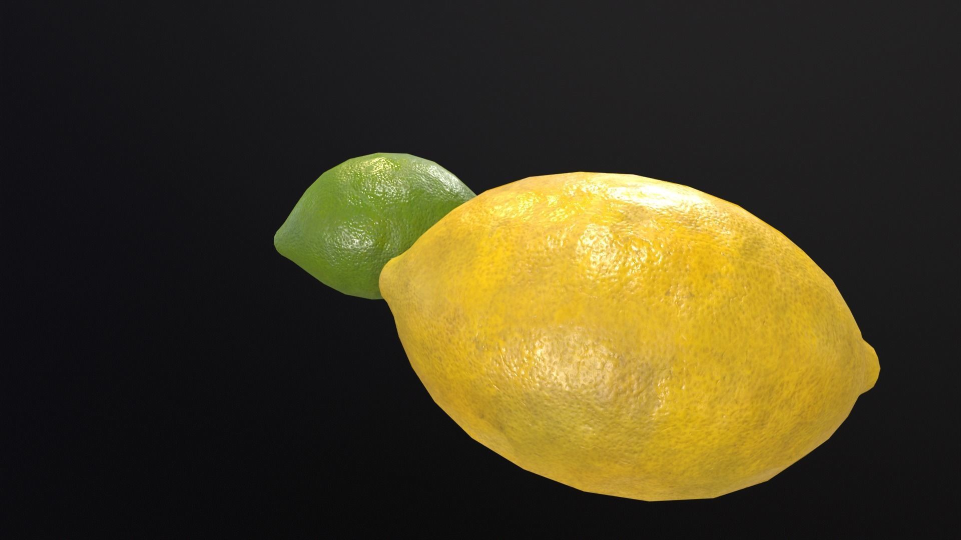 Lemon and Lime Low-poly 3D model_12