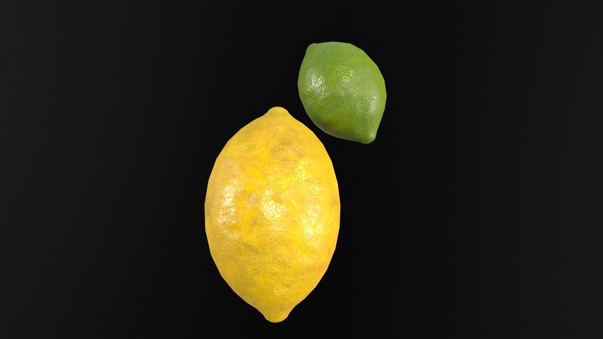 Lemon and Lime Low-poly 3D model_14