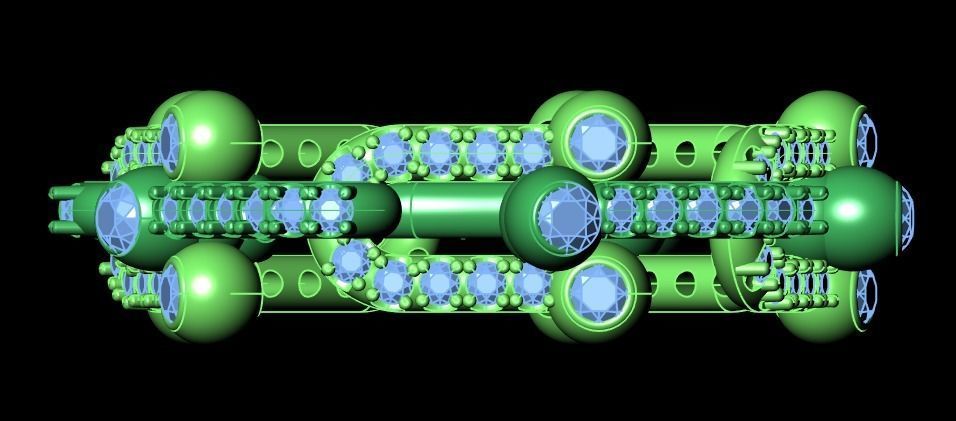 Gold Diamond Ring Bend Ring 3D model_1