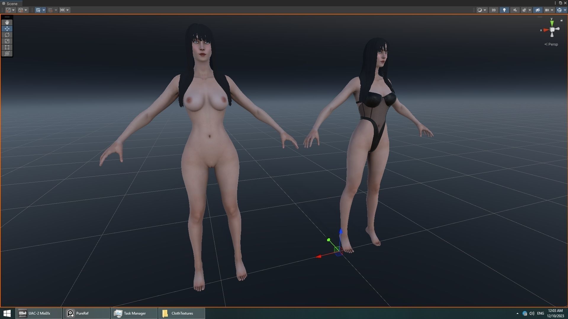 Girl Nicoletta Nude - Game Ready Low-poly 3D model_10