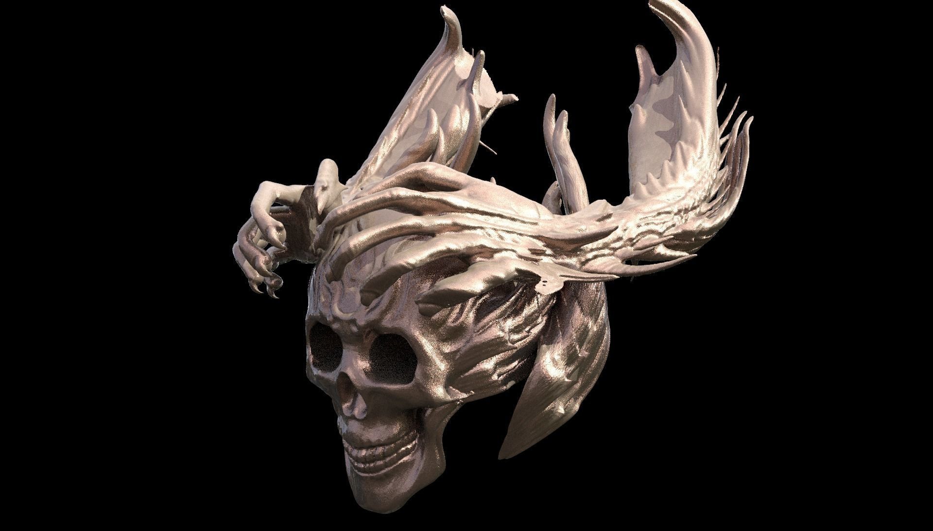 Skeleton Depths crown hell version 3D model_1
