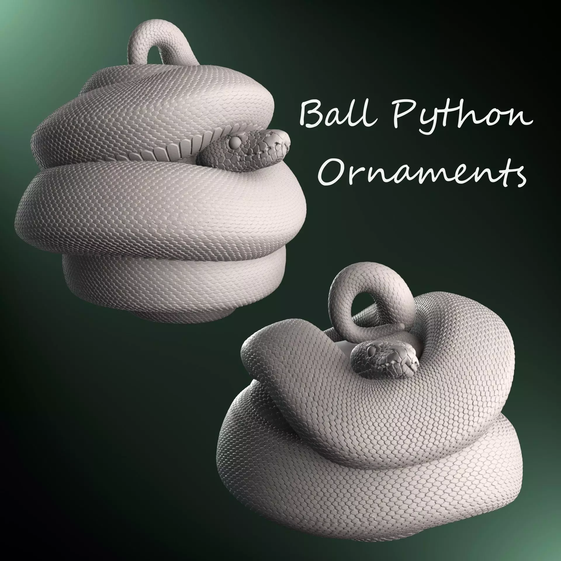 Ball Python Christmas Ornament Pet Reptile 3D print model_0