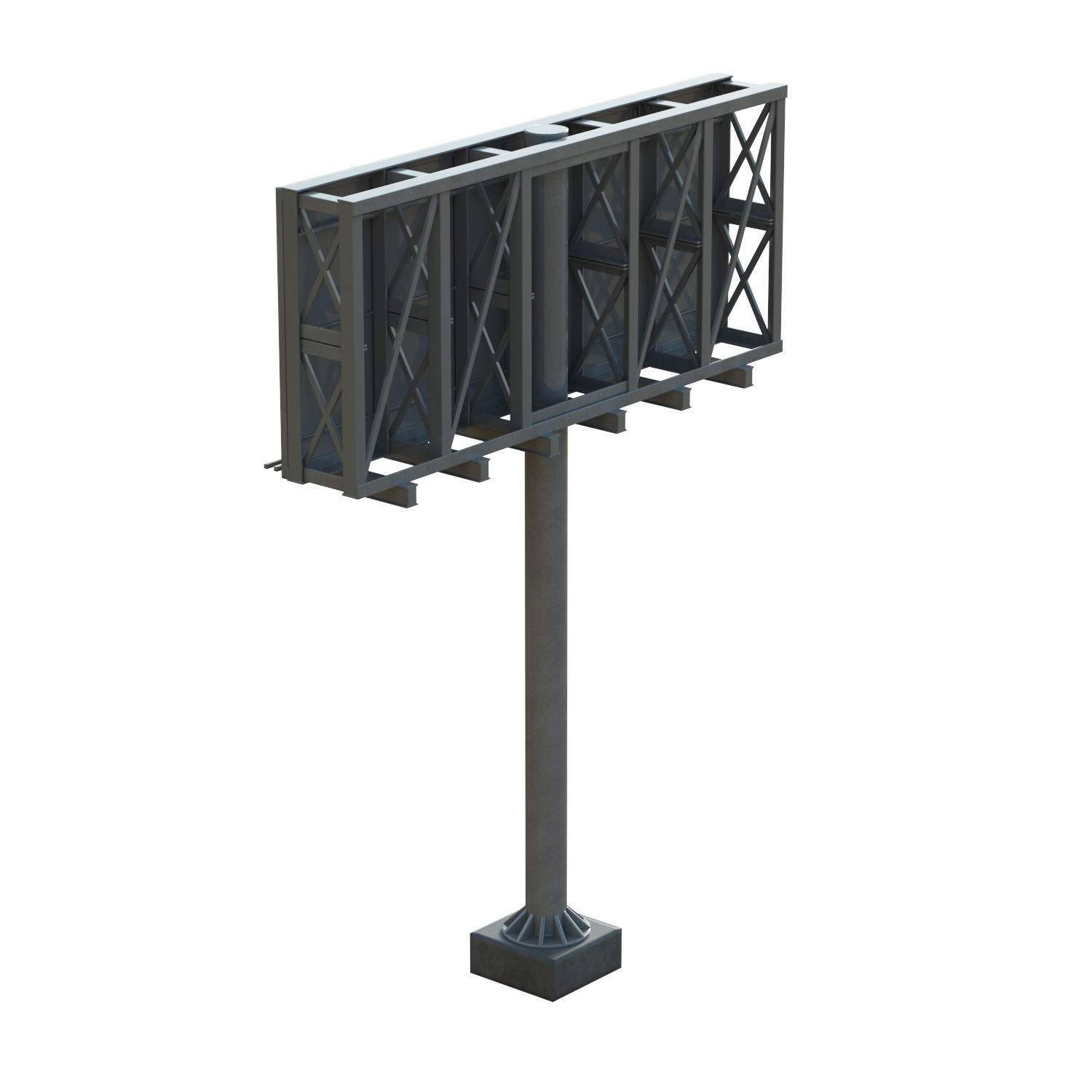 Highway Sign 01 Low-poly 3D model_9