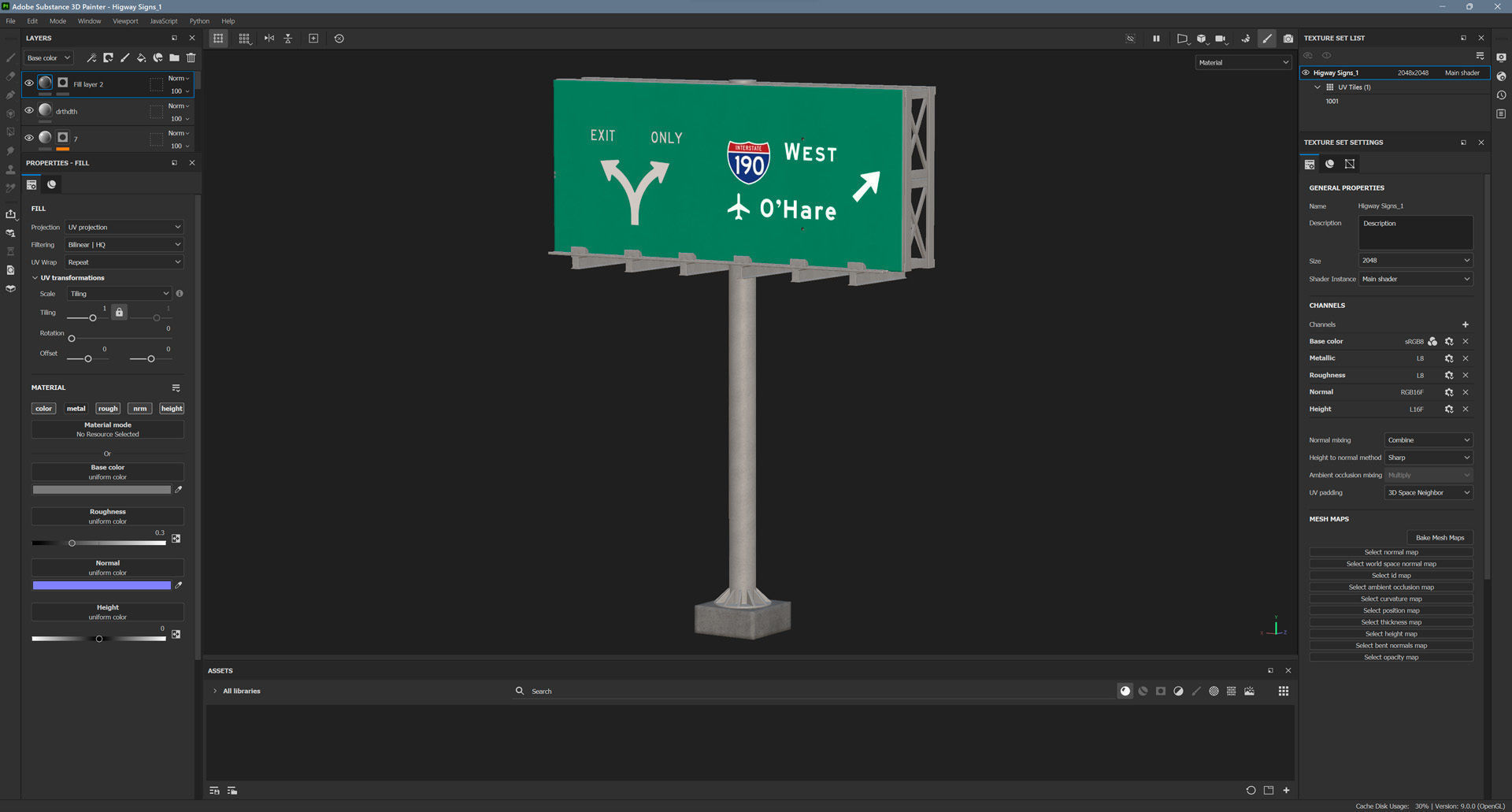 Highway Sign 01 Low-poly 3D model_15