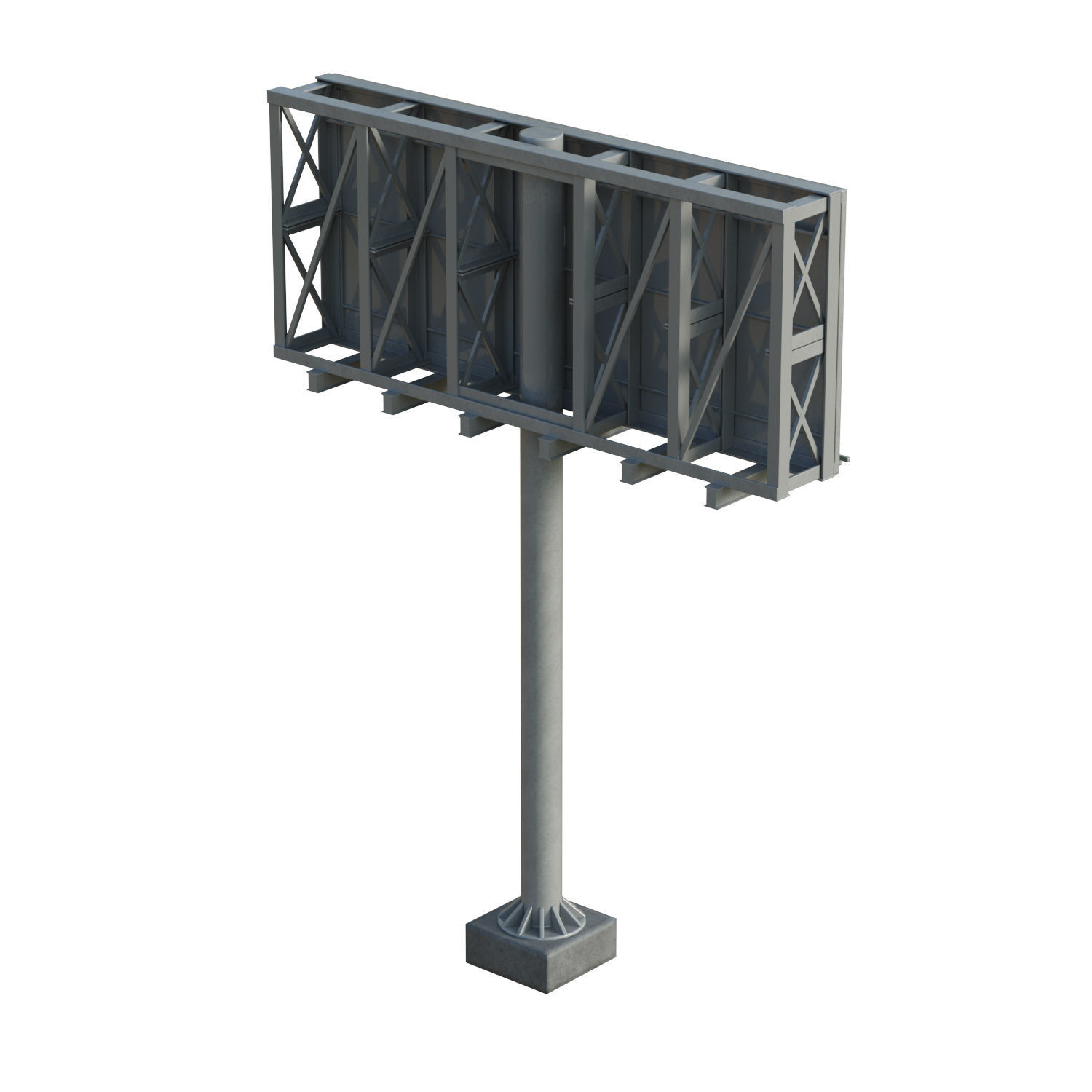 Highway Sign 01 Low-poly 3D model_6