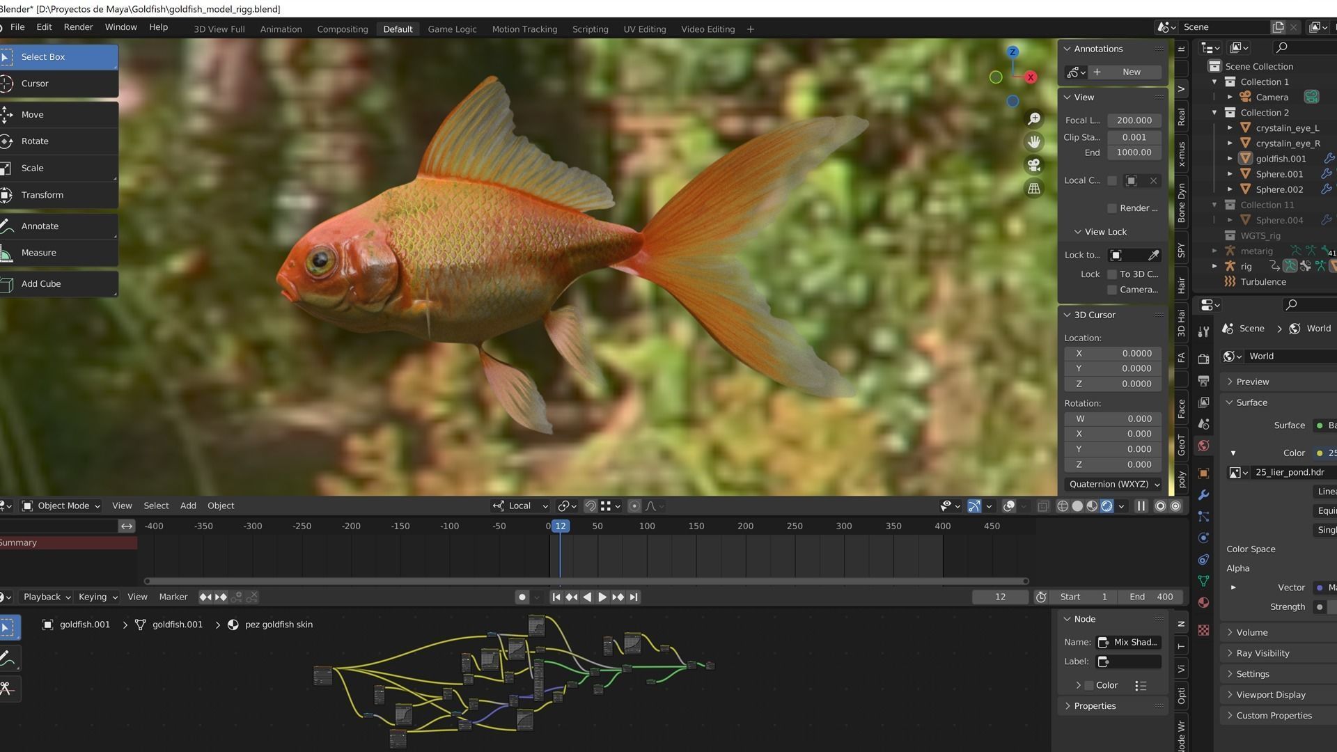Goldfish Low-poly 3D model_1
