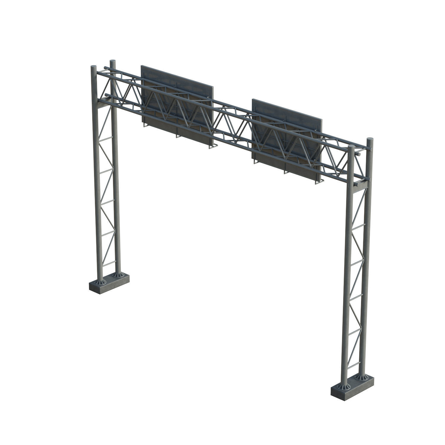 Highway Sign 04 Low-poly 3D model_7