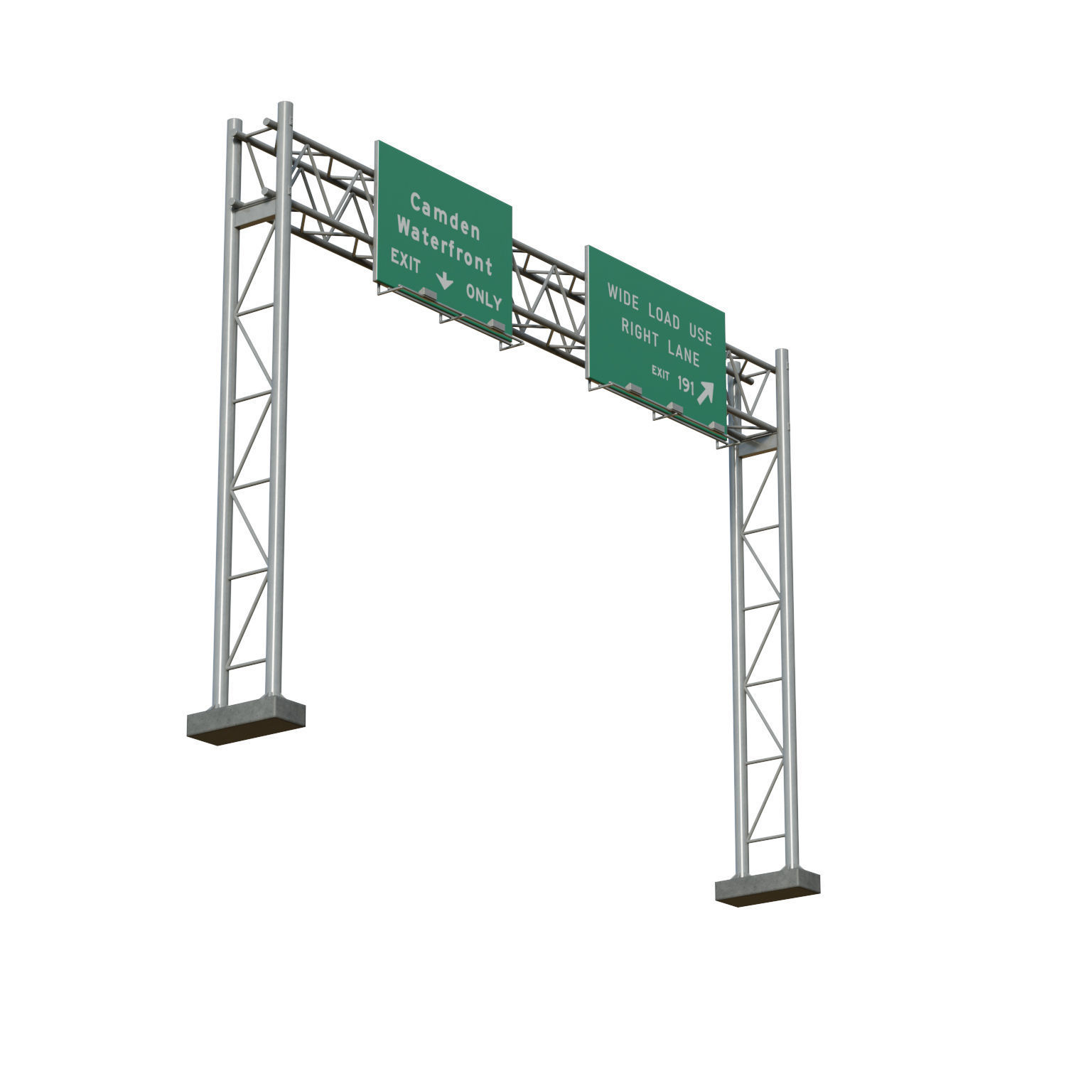 Highway Sign 04 Low-poly 3D model_4