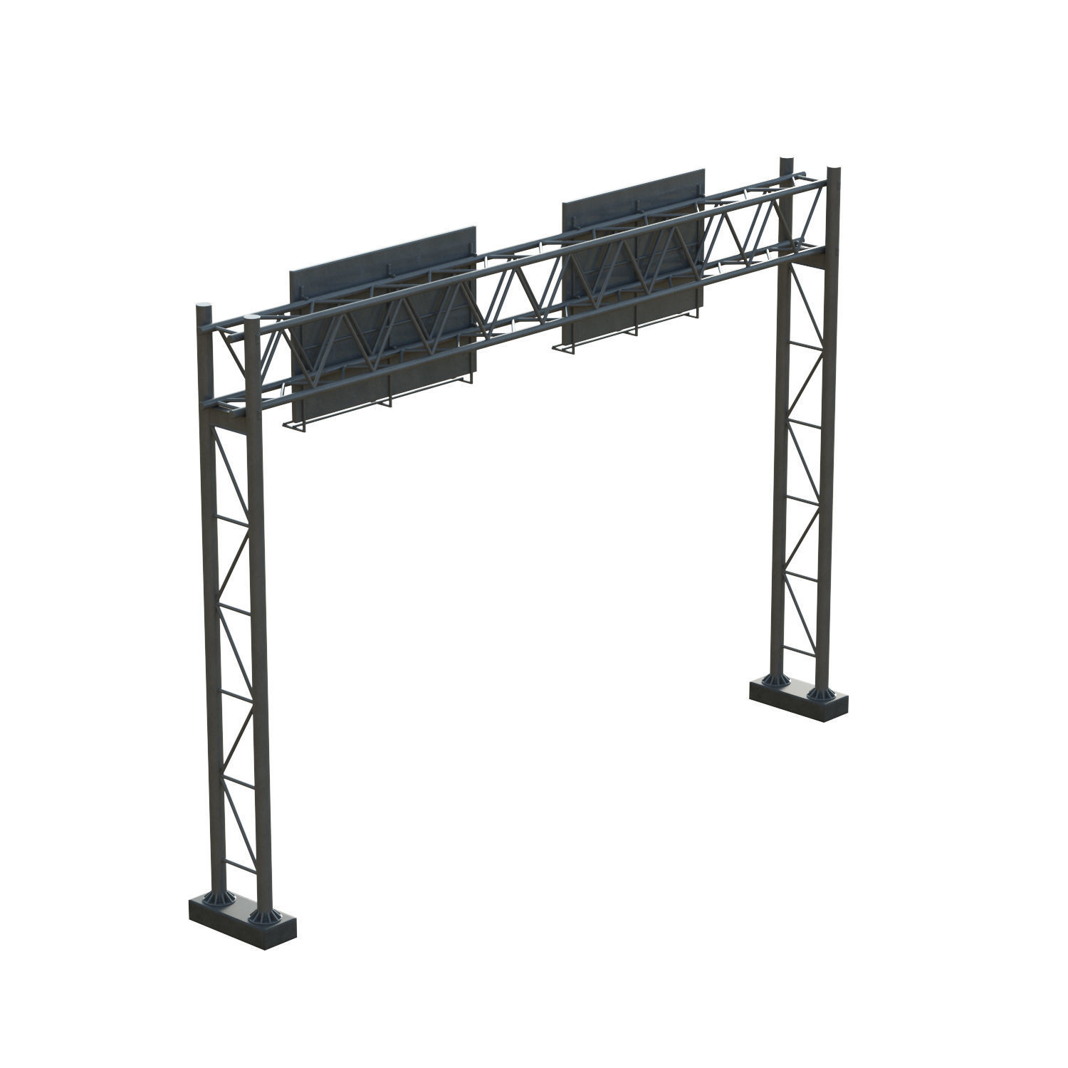 Highway Sign 04 Low-poly 3D model_9