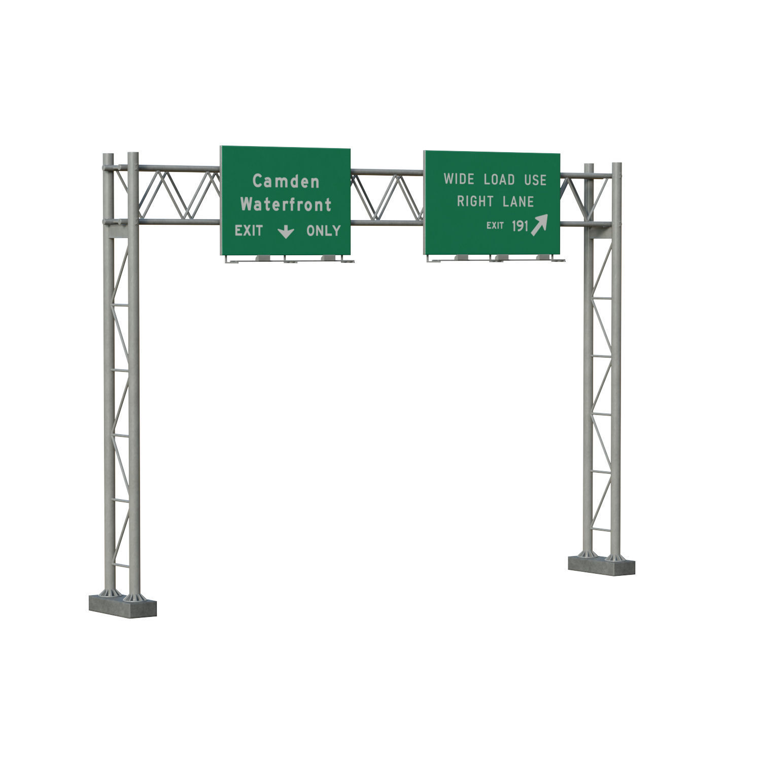 Highway Sign 04 Low-poly 3D model_2