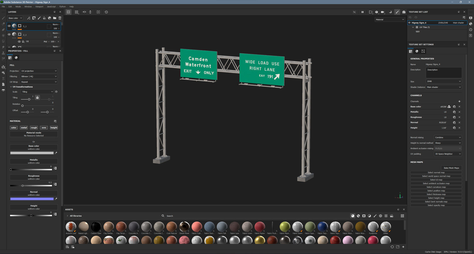 Highway Sign 04 Low-poly 3D model_16