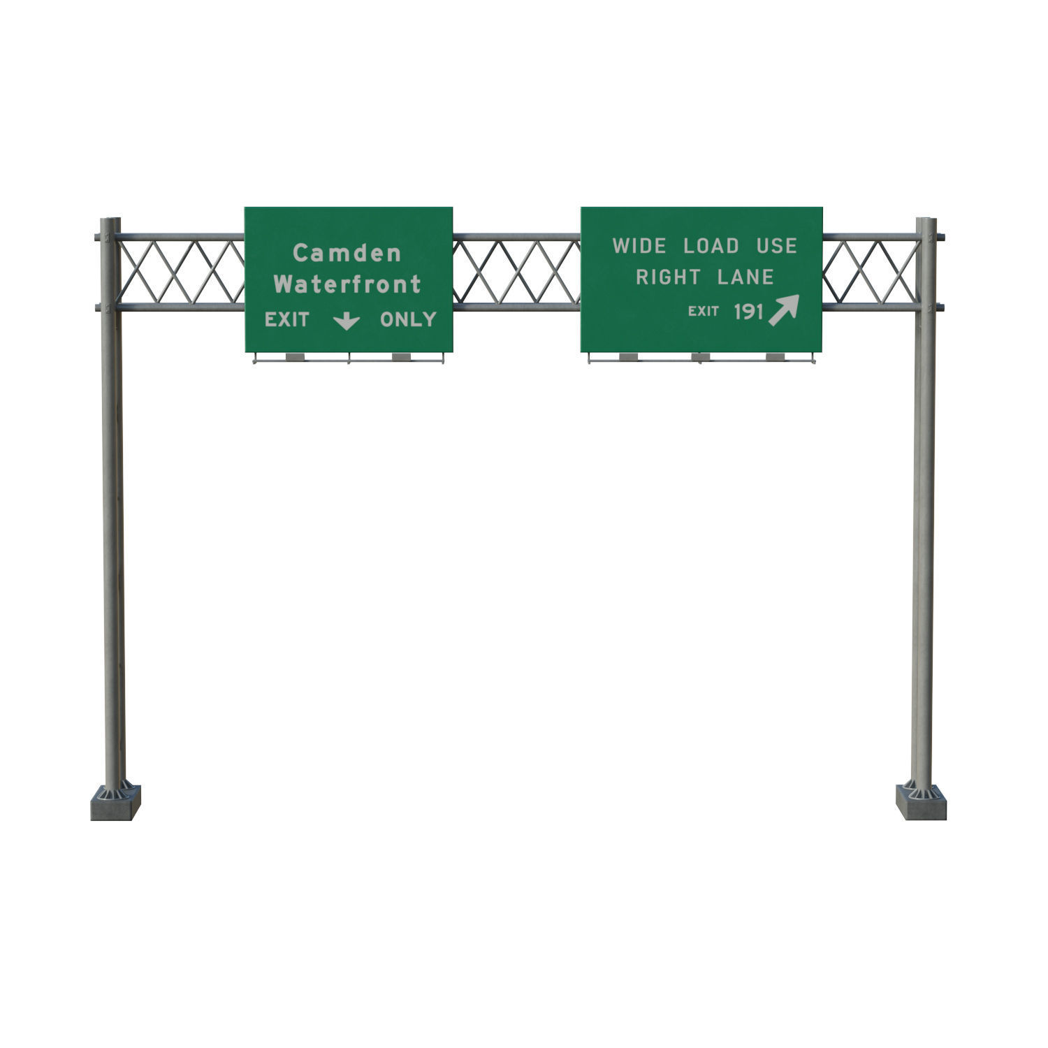 Highway Sign 04 Low-poly 3D model_1