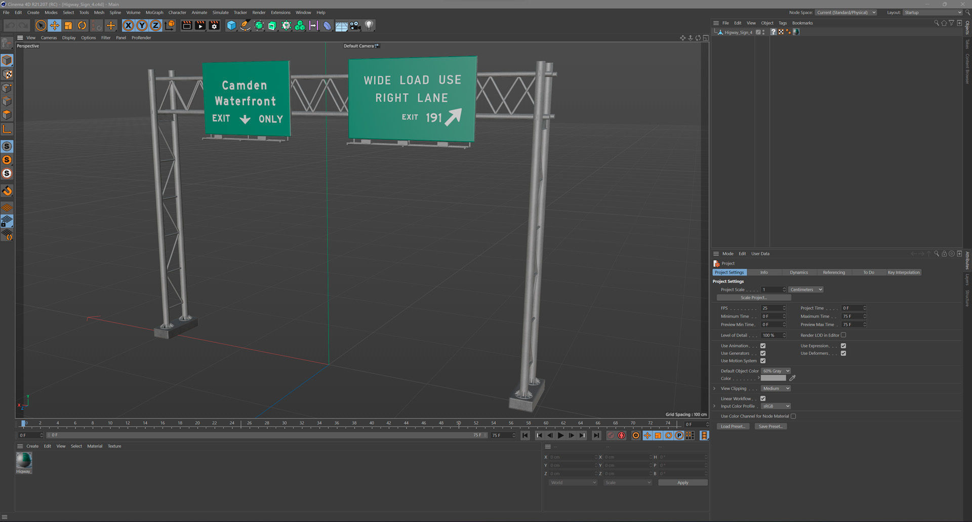 Highway Sign 04 Low-poly 3D model_14