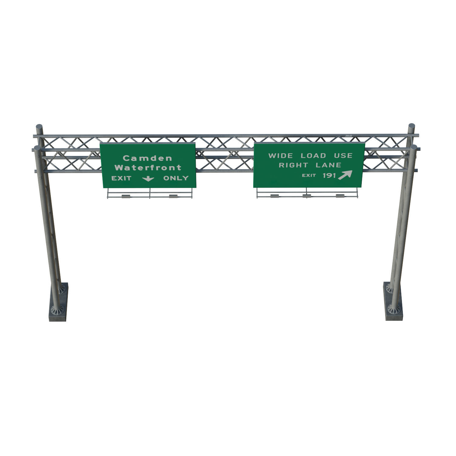 Highway Sign 04 Low-poly 3D model_12