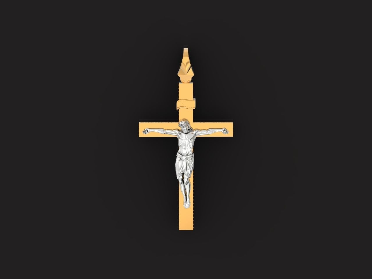 cross orthodox with the crucifix of jesus 993 3D print model_1