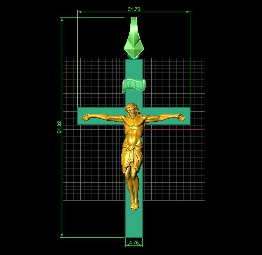 cross orthodox with the crucifix of jesus 993 3D print model_6