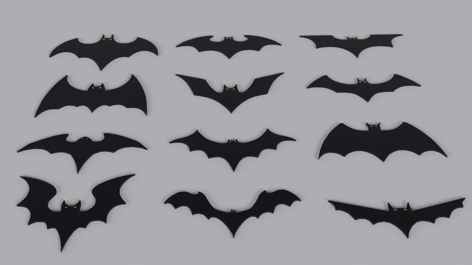 Ornamental bats 3D print model_0