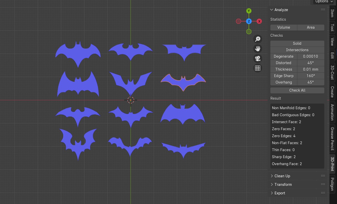 Ornamental bats 3D print model_6