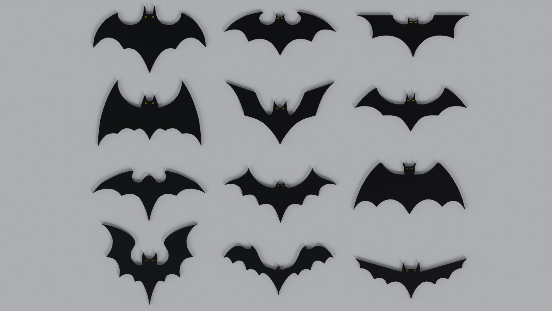 Ornamental bats 3D print model_3