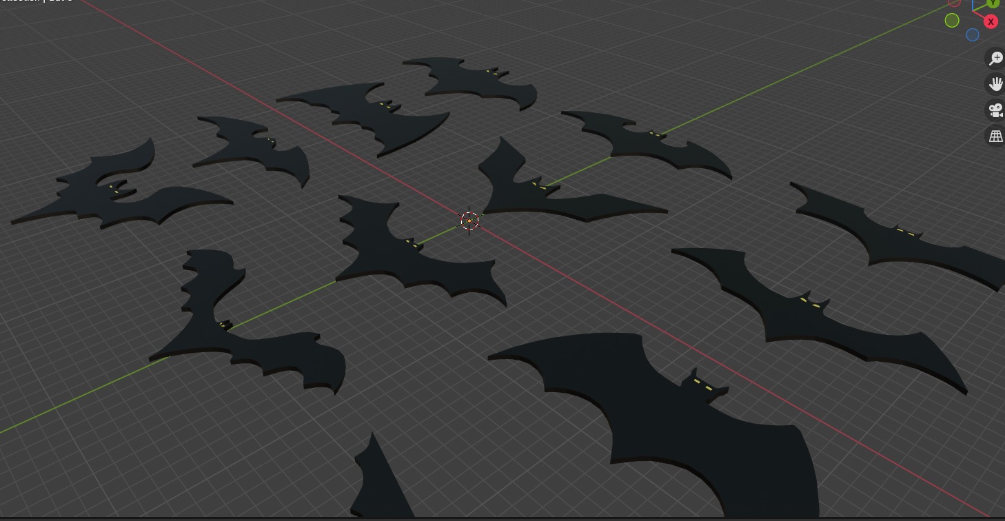 Ornamental bats 3D print model_9