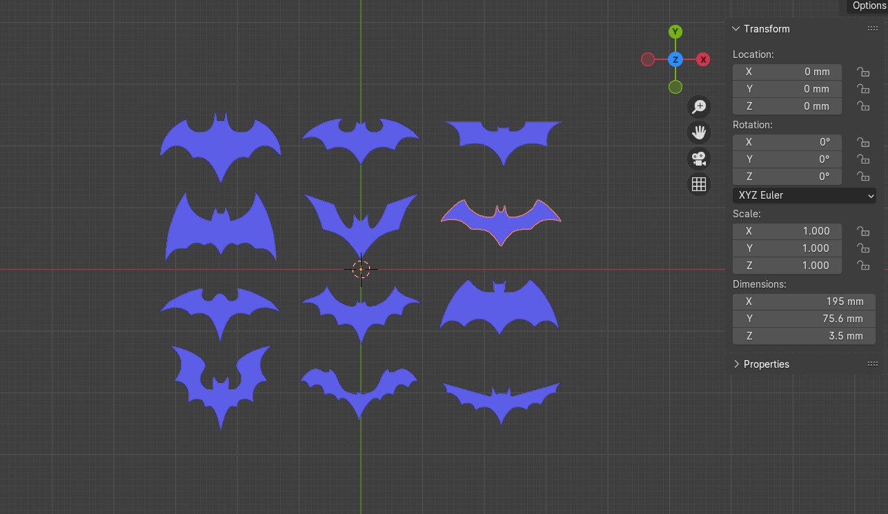 Ornamental bats 3D print model_5