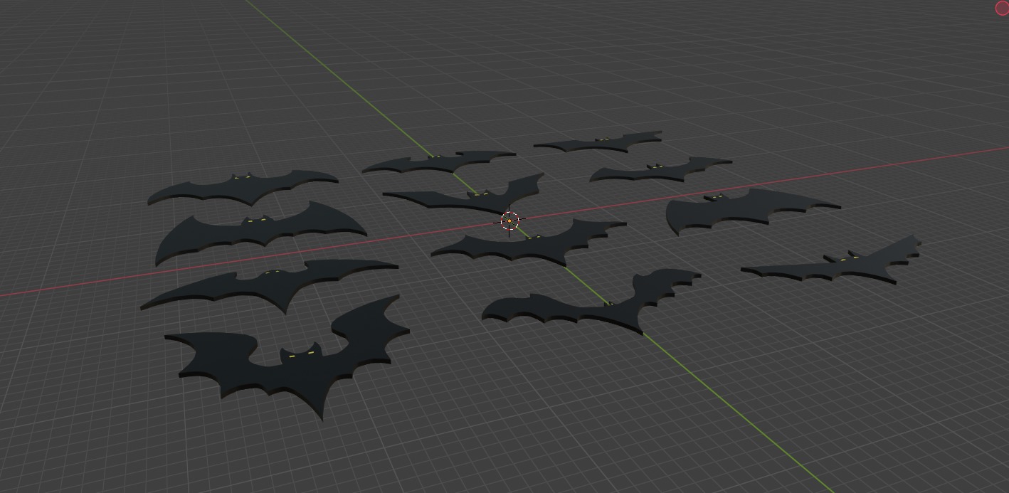 Ornamental bats 3D print model_7