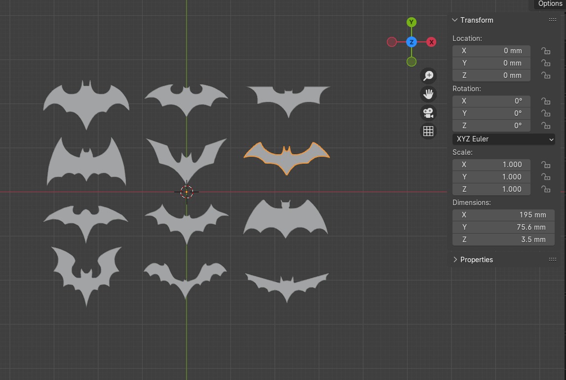 Ornamental bats 3D print model_4