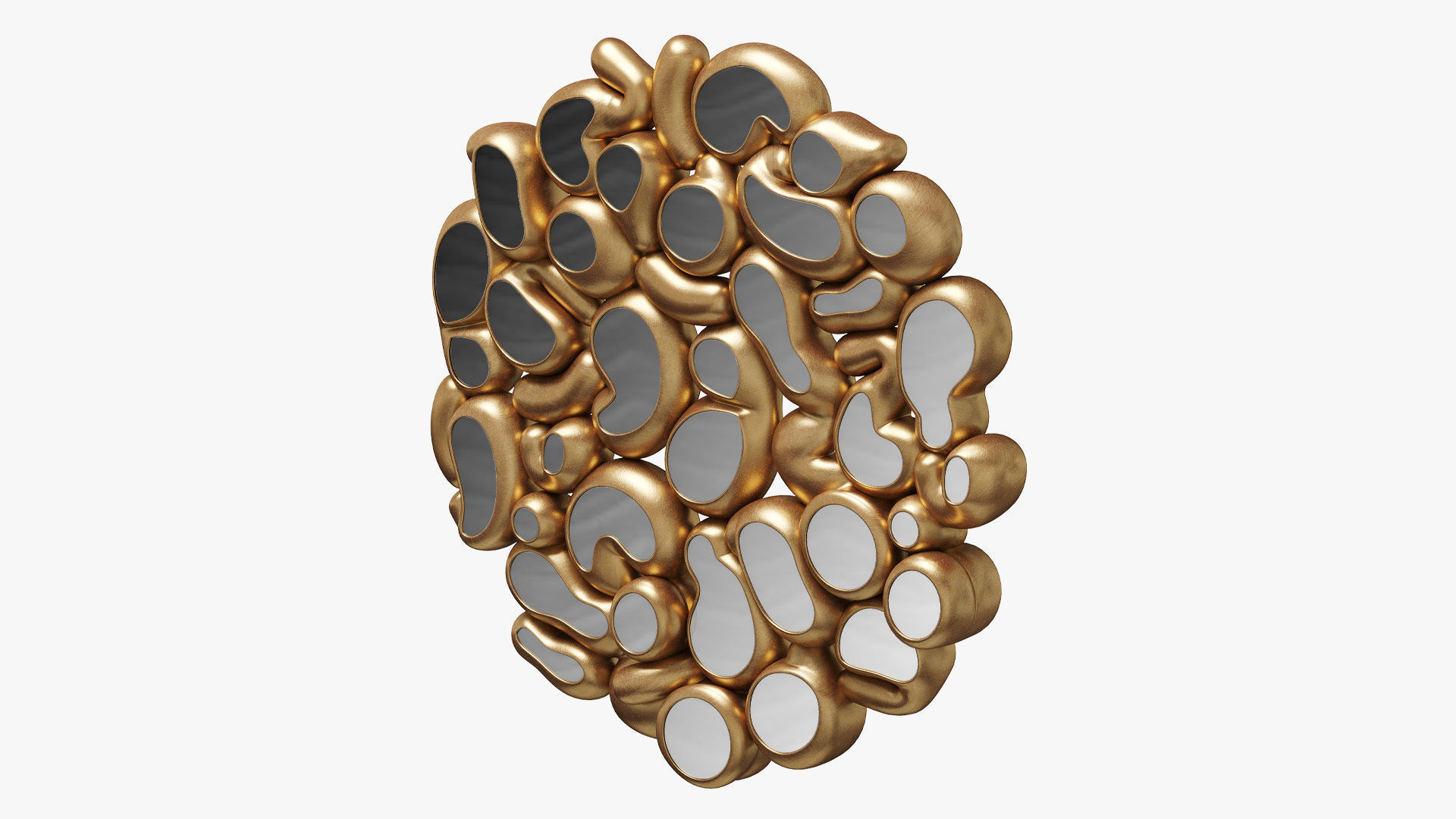 Bubble Golden Mirror 3D model_3
